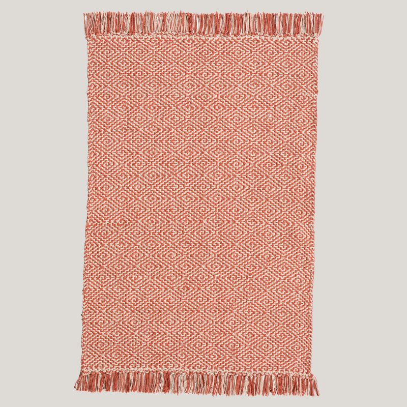 Souk Geometric Hand Woven Rug - Uneeka - Terracotta