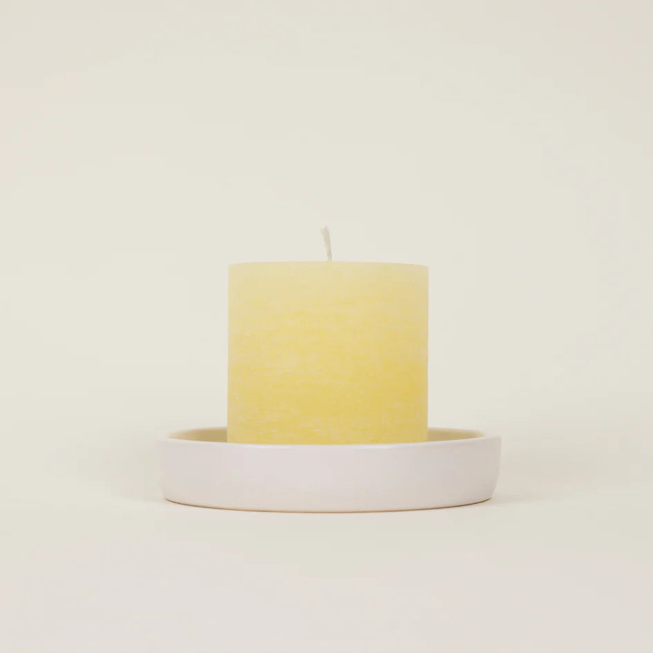 St Eval Chalk Ceramic Candle Plate - F01018 - Uneeka