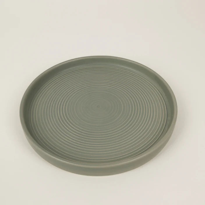 St Eval Sage Ceramic Candle Plate - F01020 - Uneeka