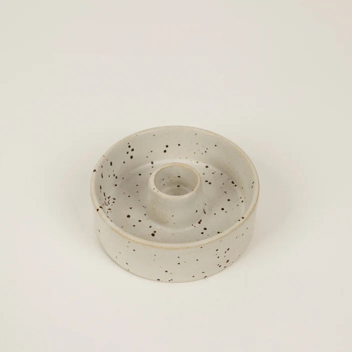 St Eval Stone Speckled Candle Holder - F01024 - Uneeka