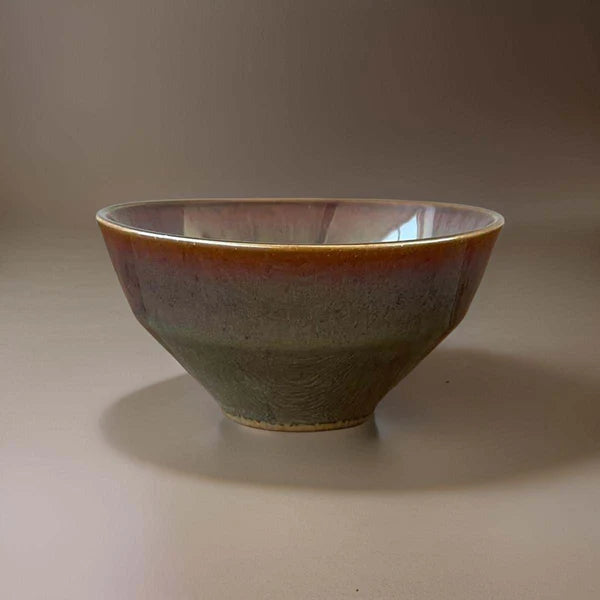 Stoneware Bowl with Contrast Colour Rim - Brown - Uneeka