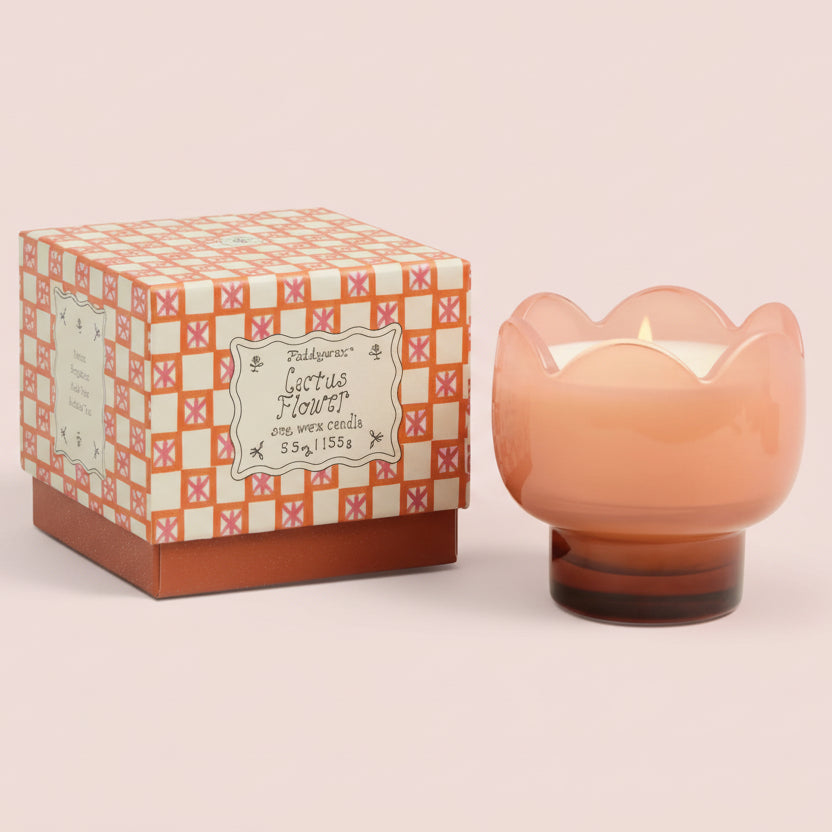 Tulip Glass Candle Cactus Flower - TLP0503EU - Uneeka