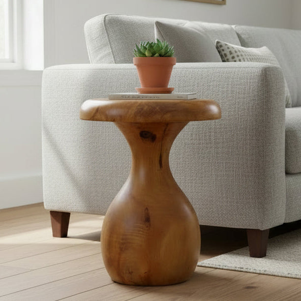 Teak Wood Mushroom Stool - IS040 - Uneeka