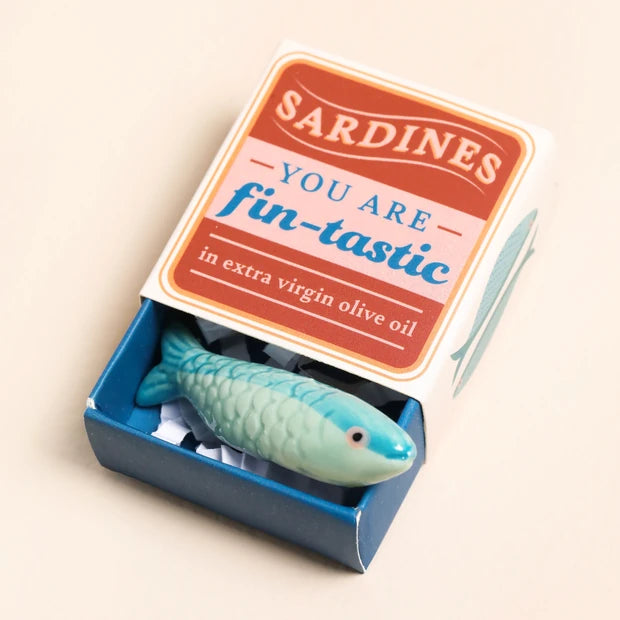Tiny Matchbox Ceramic Sardine Token - 81839 - Uneeka