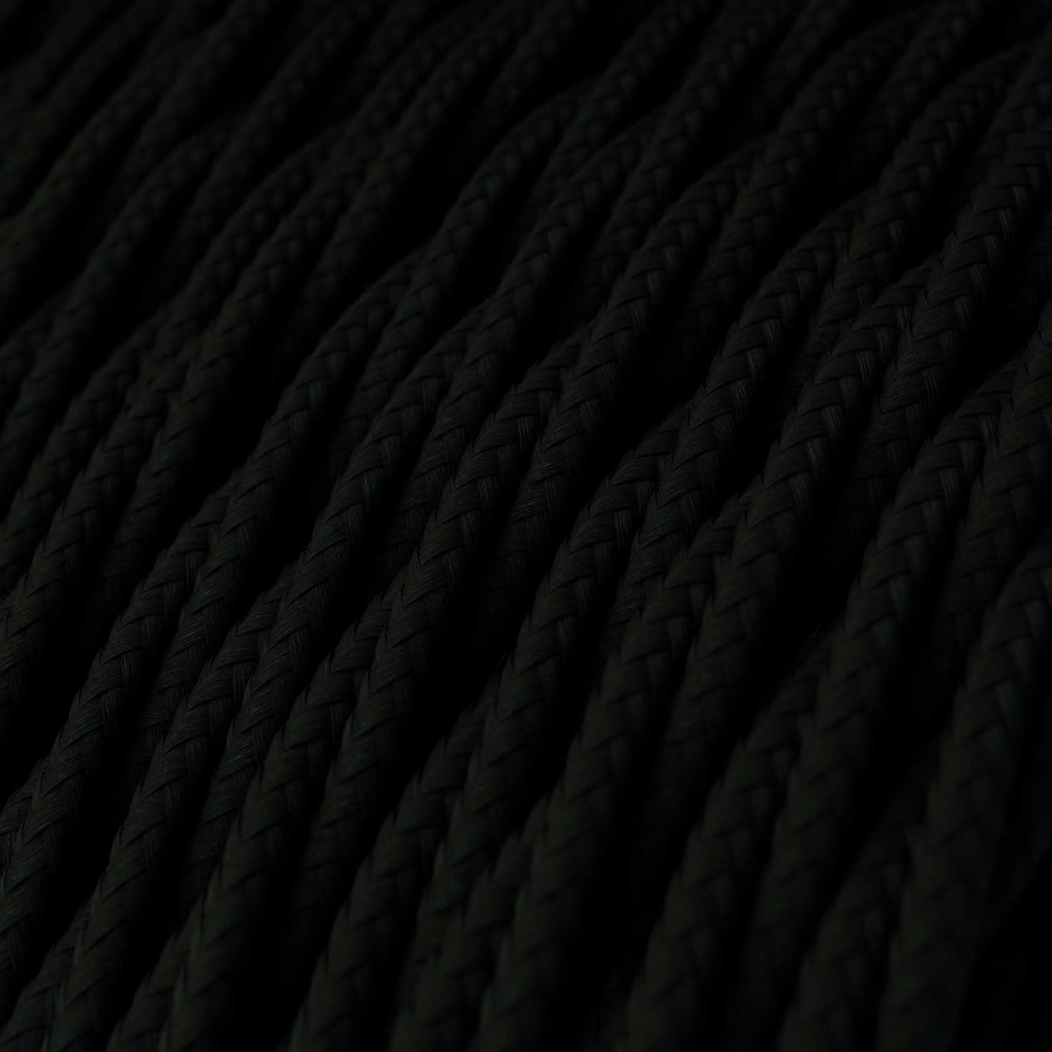 Twisted 3 Core Flex Electrical Cable Covered with Rayon in Black - XZ3TM04-B2B - Uneeka Lighting