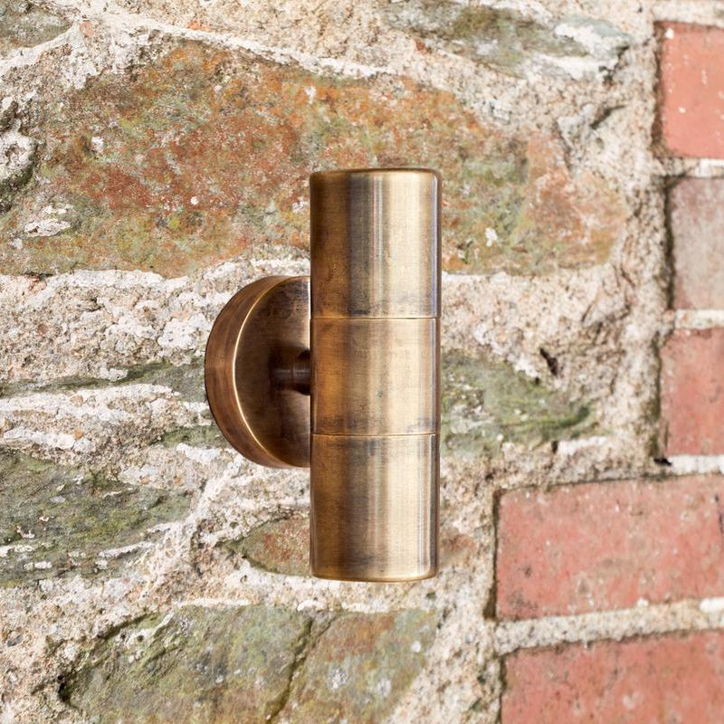 Nkuku Vitla Antique Brass Outdoor Wall Lamp - VL0401 - Uneeka