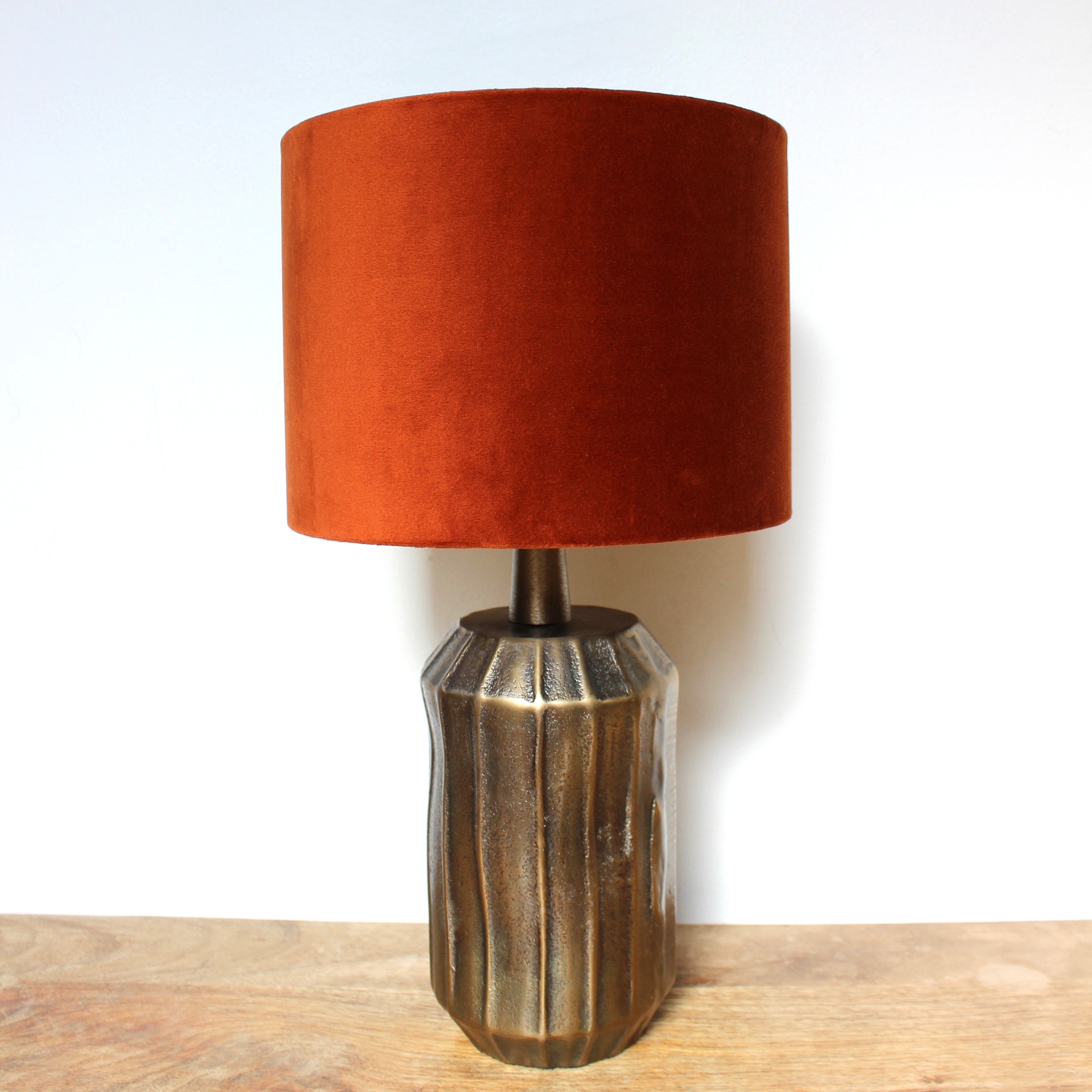 Velvet Terracotta Cylinder Lampshade - Uneeka