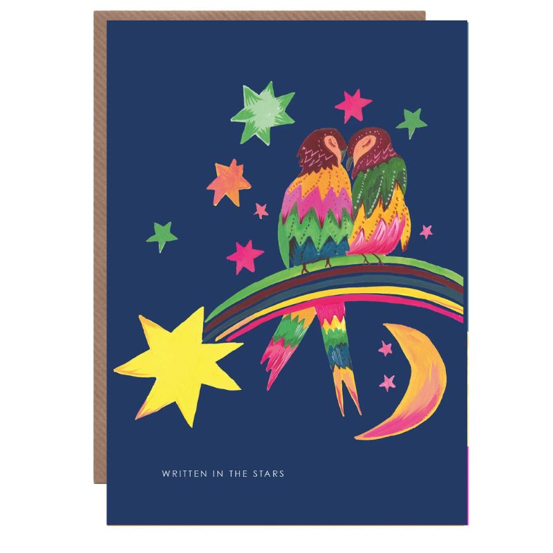 Written In The Stars Love Birds Greetings Card - HCWB388 - Uneeka