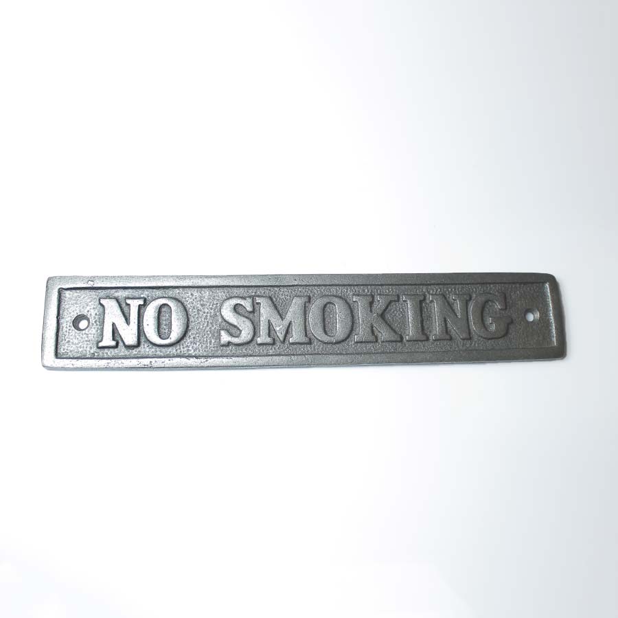 Antique Cast Iron No Smoking Plaque - 01.342.AI.NS - Uneeka