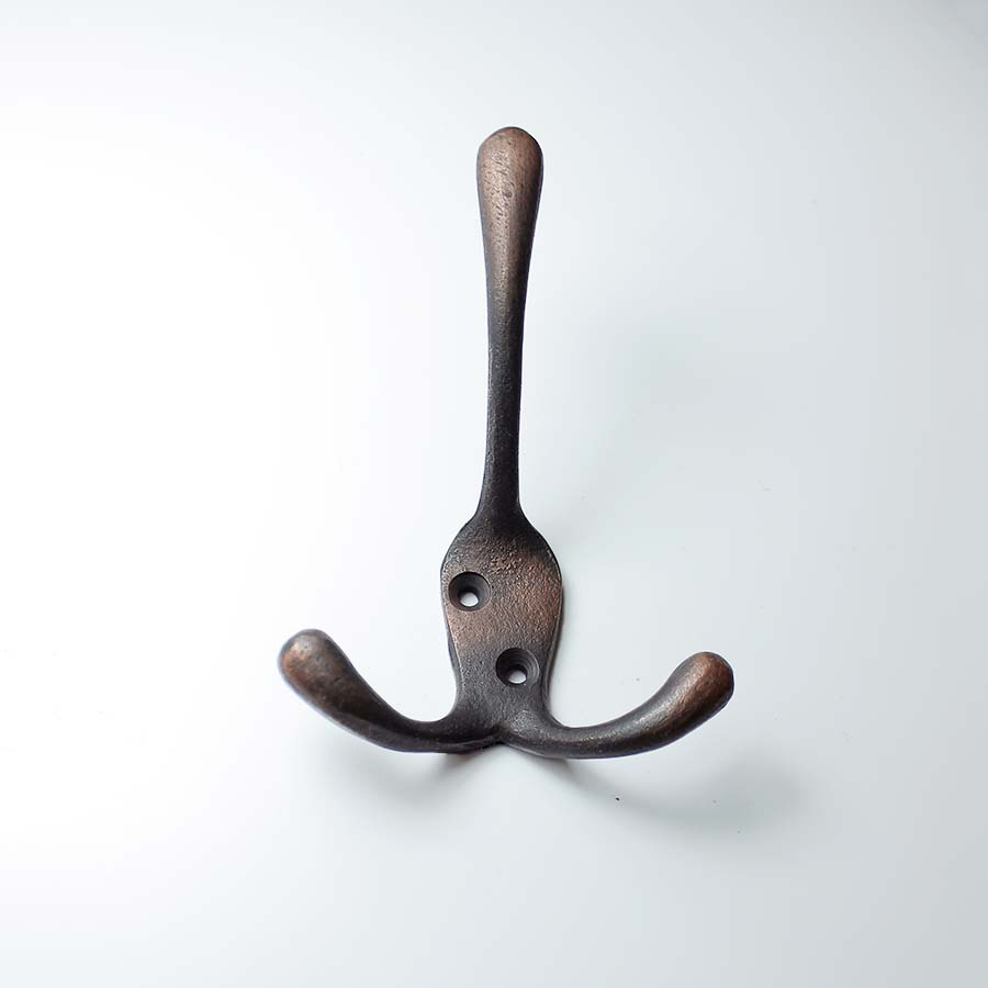 Antique Copper Victorian Triple Coat Hook - 49.336.AC.115 - Uneeka