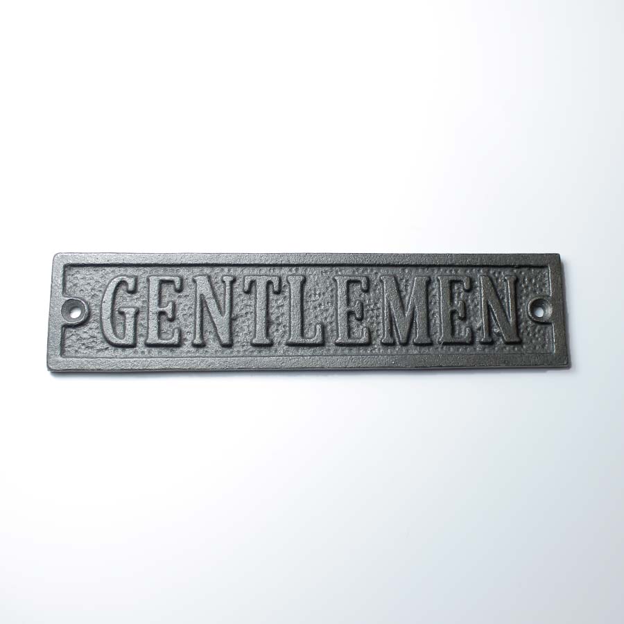 Antique Iron Cast Gentlemen Plaque - 70.342.AI.GE - Uneeka