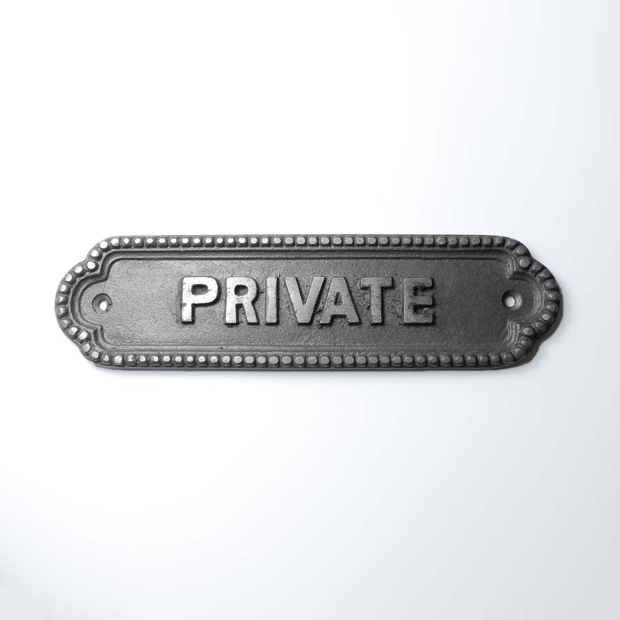 Antique Iron Private Stud Detail Plaque - E198 - Uneeka