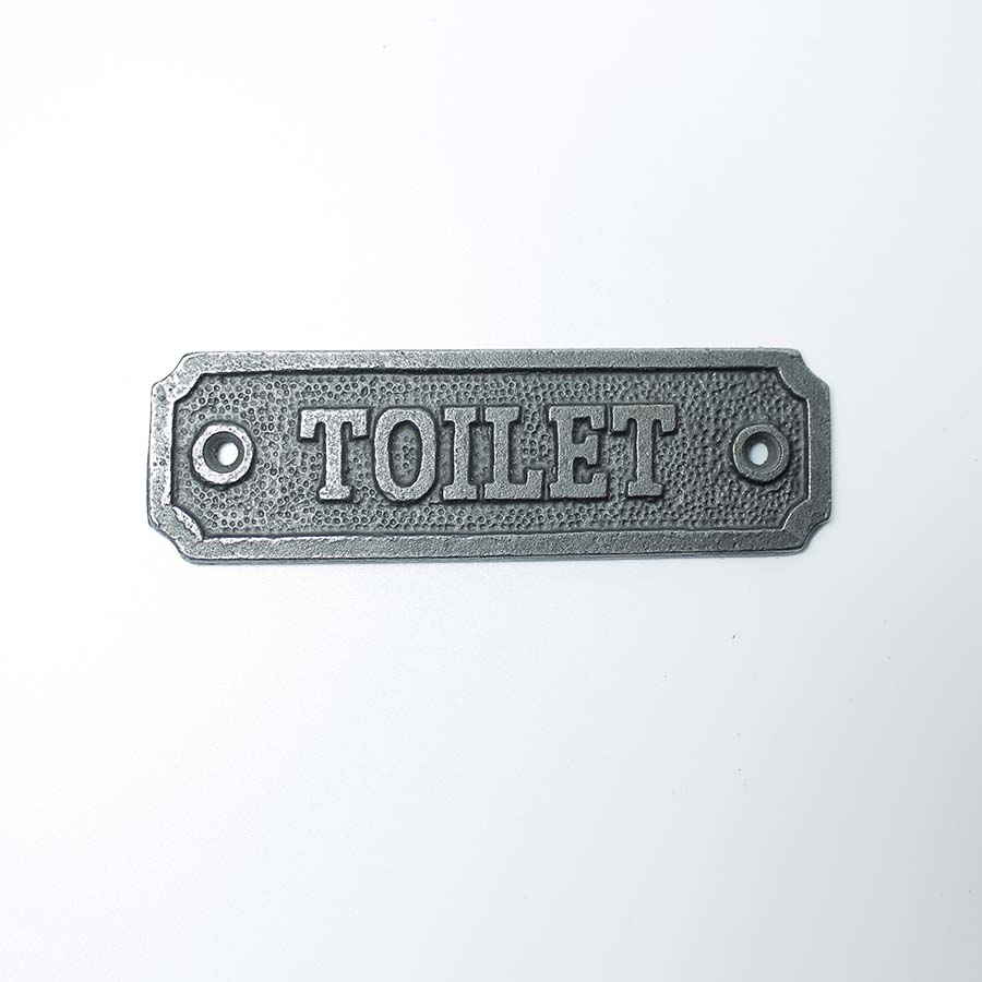 Antique Iron Toilet Door Plaque - 70.342.AI.TOI - Uneeka
