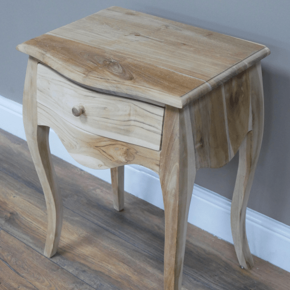 Antique Style Teak Bedside Cabinet - 8834 - Uneeka