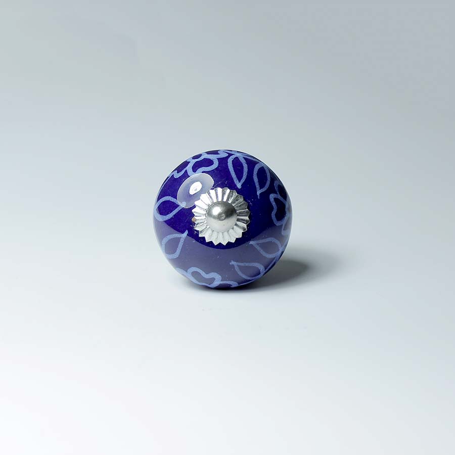 Assorted Ceramic Blue Round Door Knob - ASP21102 - Uneeka