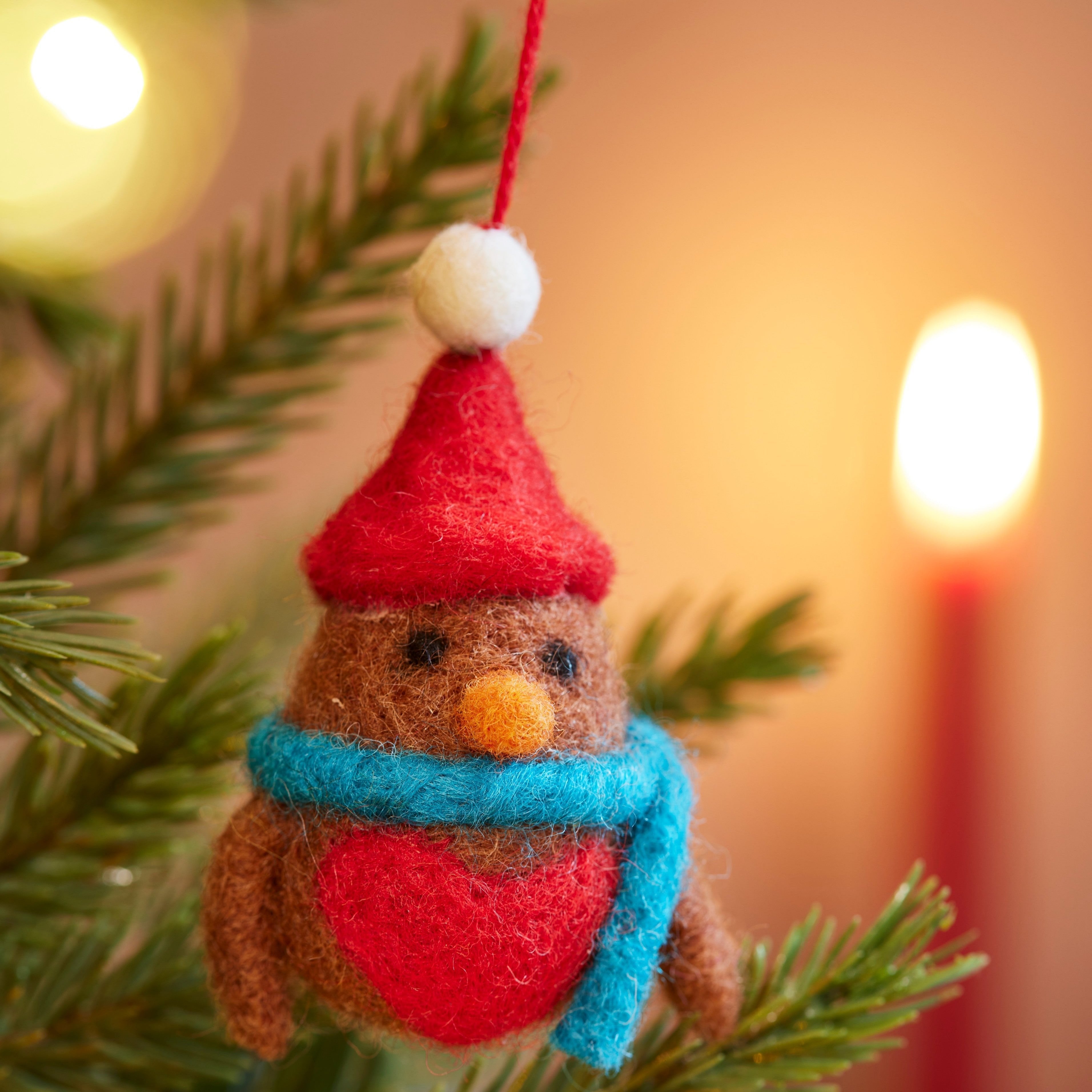 Assorted Felt Robin in Scarf Hanging Decoration - XM229 - Uneeka