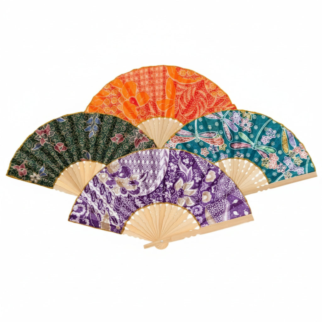 Assorted Pattern Batik Fans - XNFNR00 - Uneeka