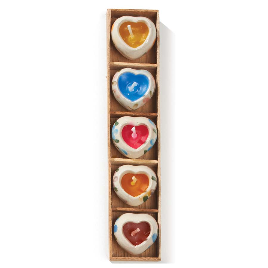 Assorted Tray Of Hand Painted Mini Ceramic Candles - CA8 - Uneeka