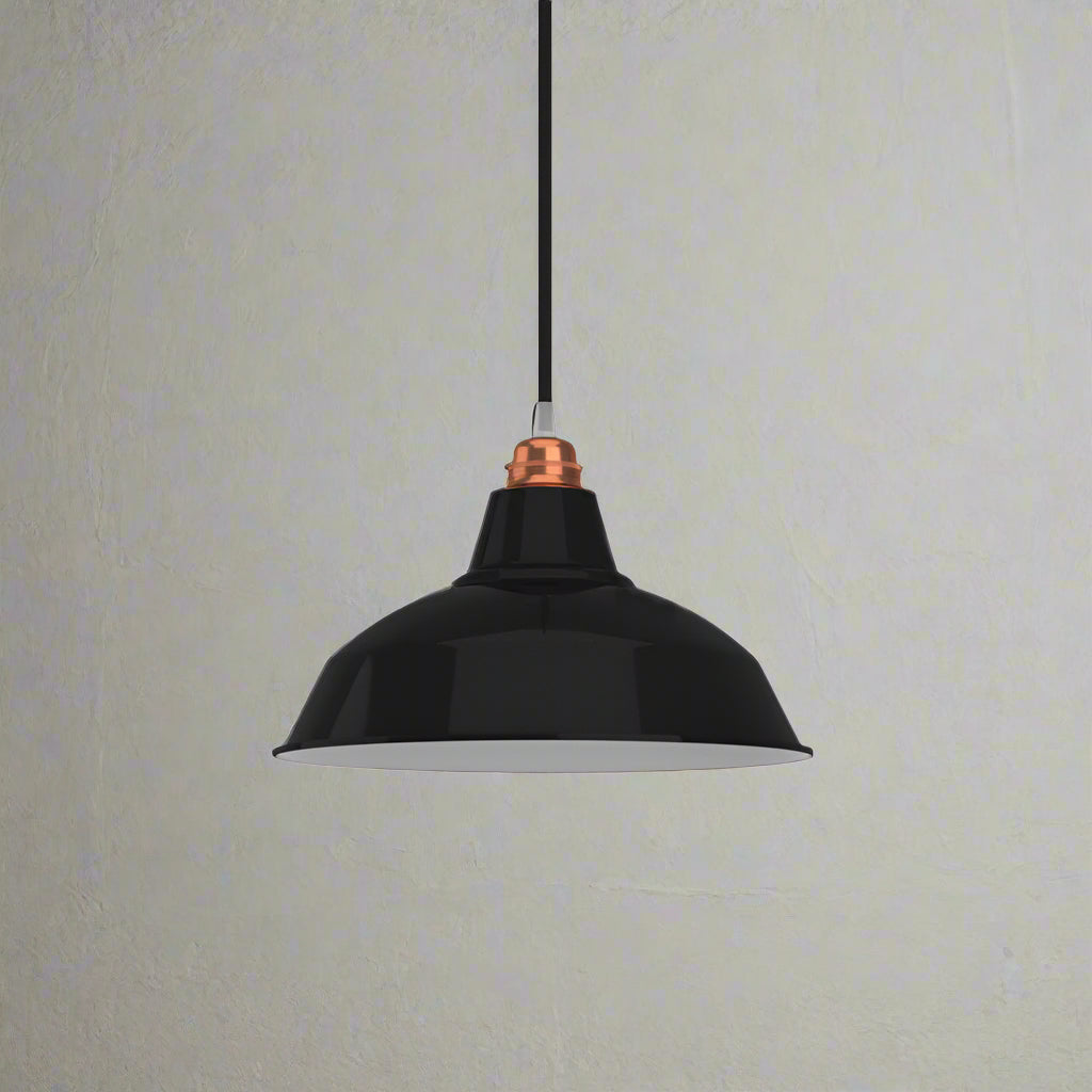 Bistrot Lampshade with E27 Fitting in Black - KPAM10VNL - Uneeka