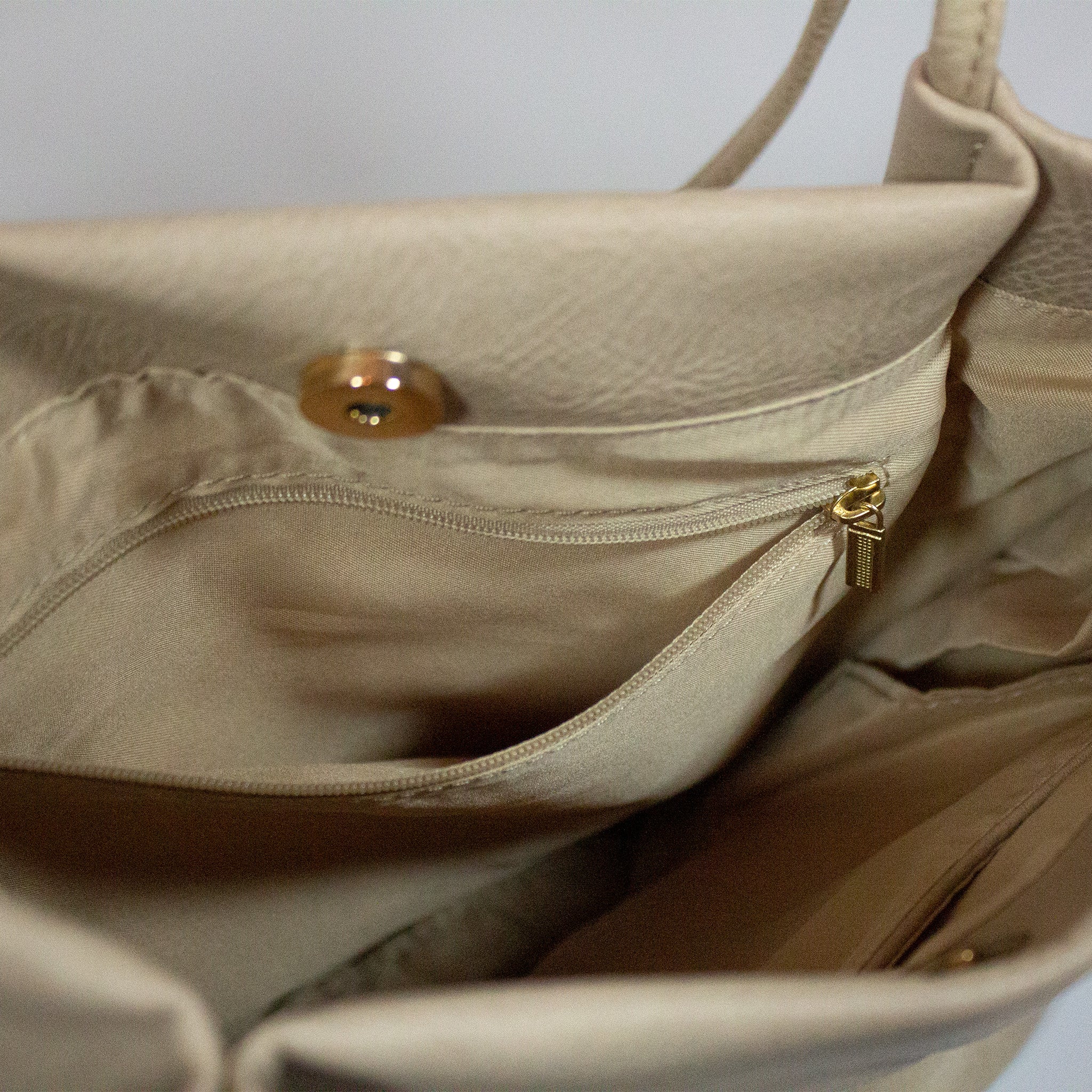 Block Colour Faux Leather Shoulder Handbag - 6773 - BEIGE - Uneeka
