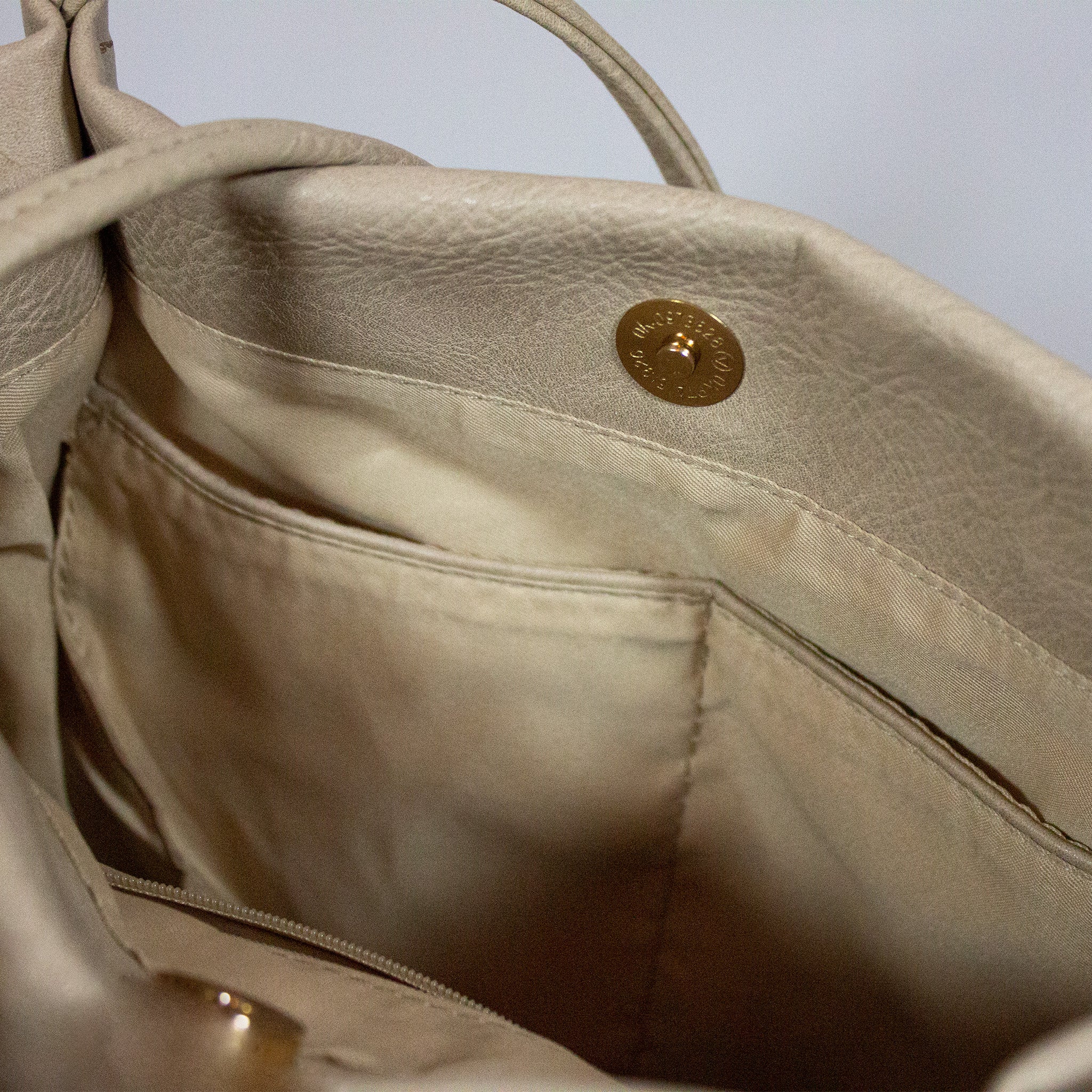 Block Colour Faux Leather Shoulder Handbag - 6773 - BEIGE - Uneeka