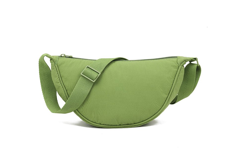 Block Colour Rounded Cross Body Bag - J69011 - L - GREEN - Uneeka