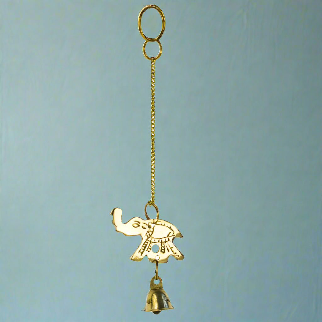 Brass Chime Elephant with Bell - ASP20215 - Uneeka