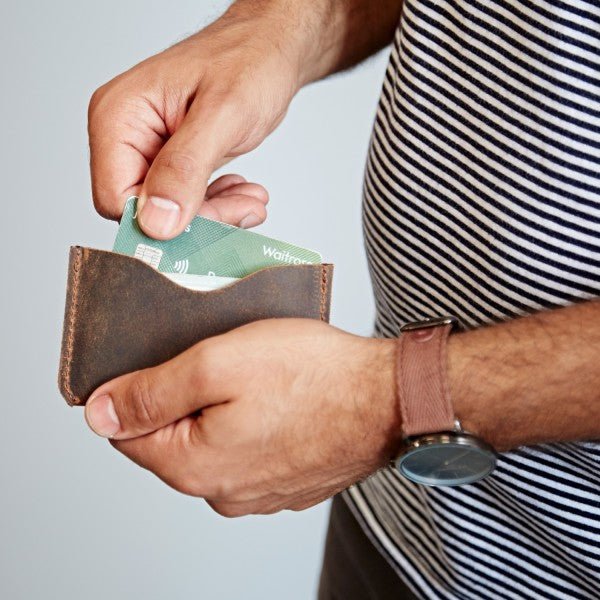 Buffalo Leather Slim Credit Card Holder - HIBLCH2 - BR - Uneeka