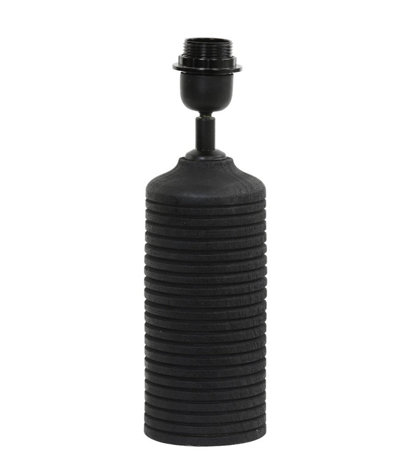 Carved Black Wooden Lamp Base - 7038112 - Uneeka