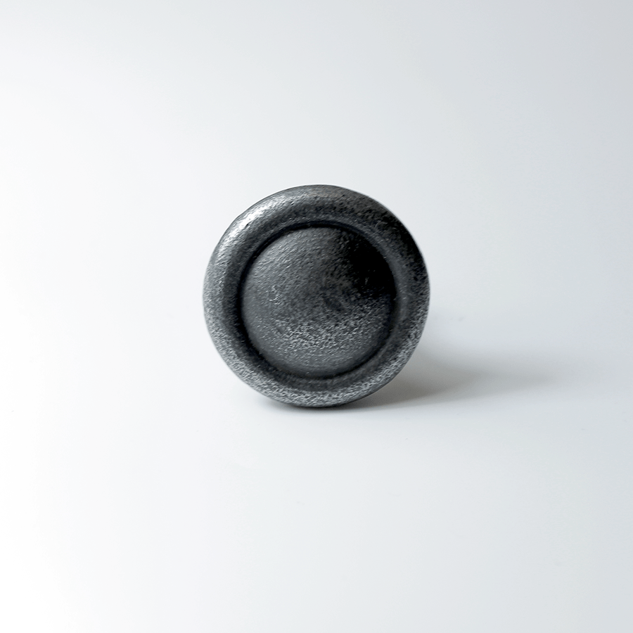 Cast Antique Iron Domed Rim Button Knob - 70.086E.AI.38 - Uneeka