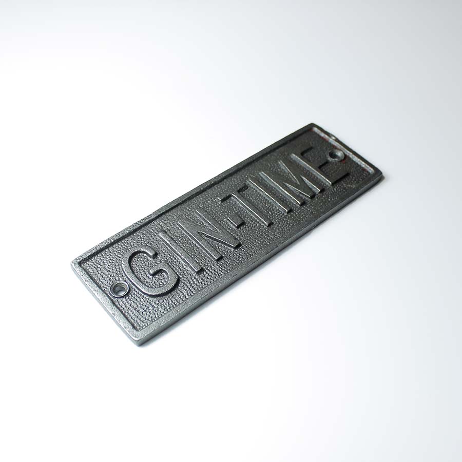 Cast Antique Iron Gin Time Plaque - 01.342.AI.GIN - Uneeka
