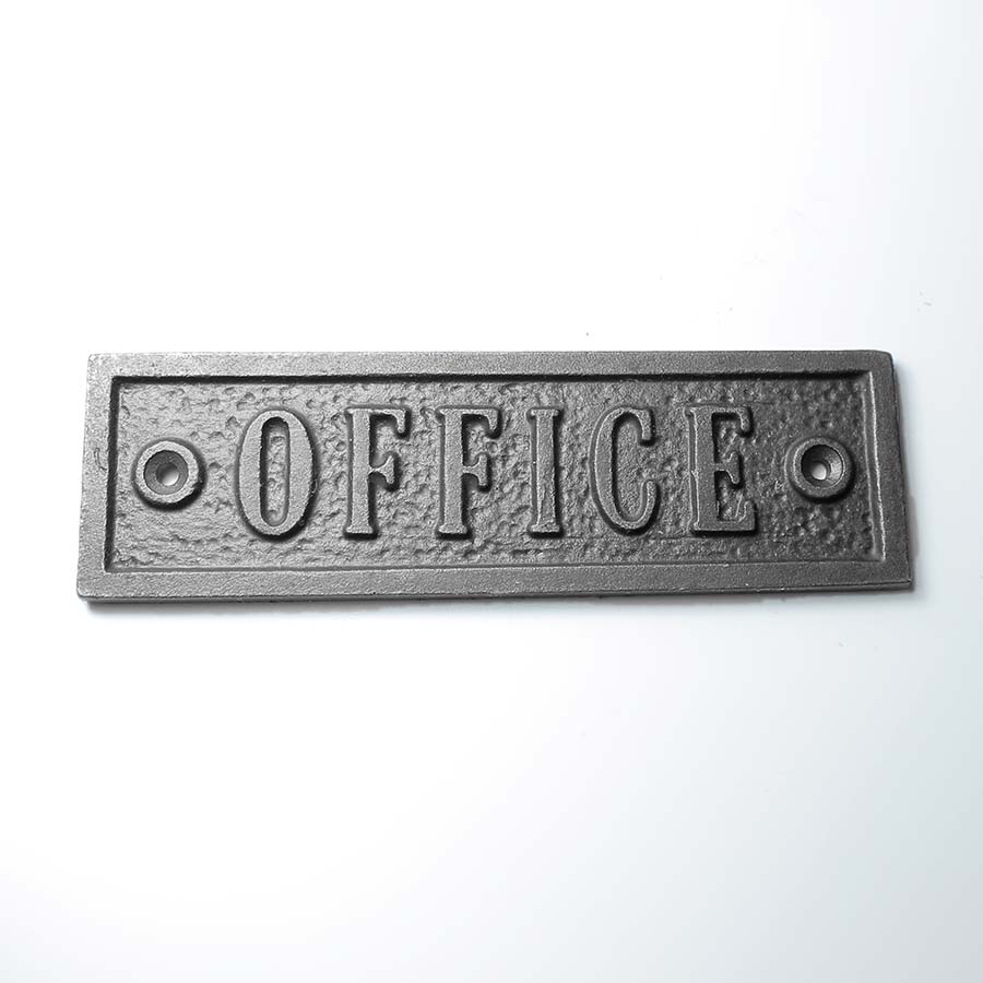 Cast Antique Iron Office Plaque - 70.342.AI.OFF - Uneeka