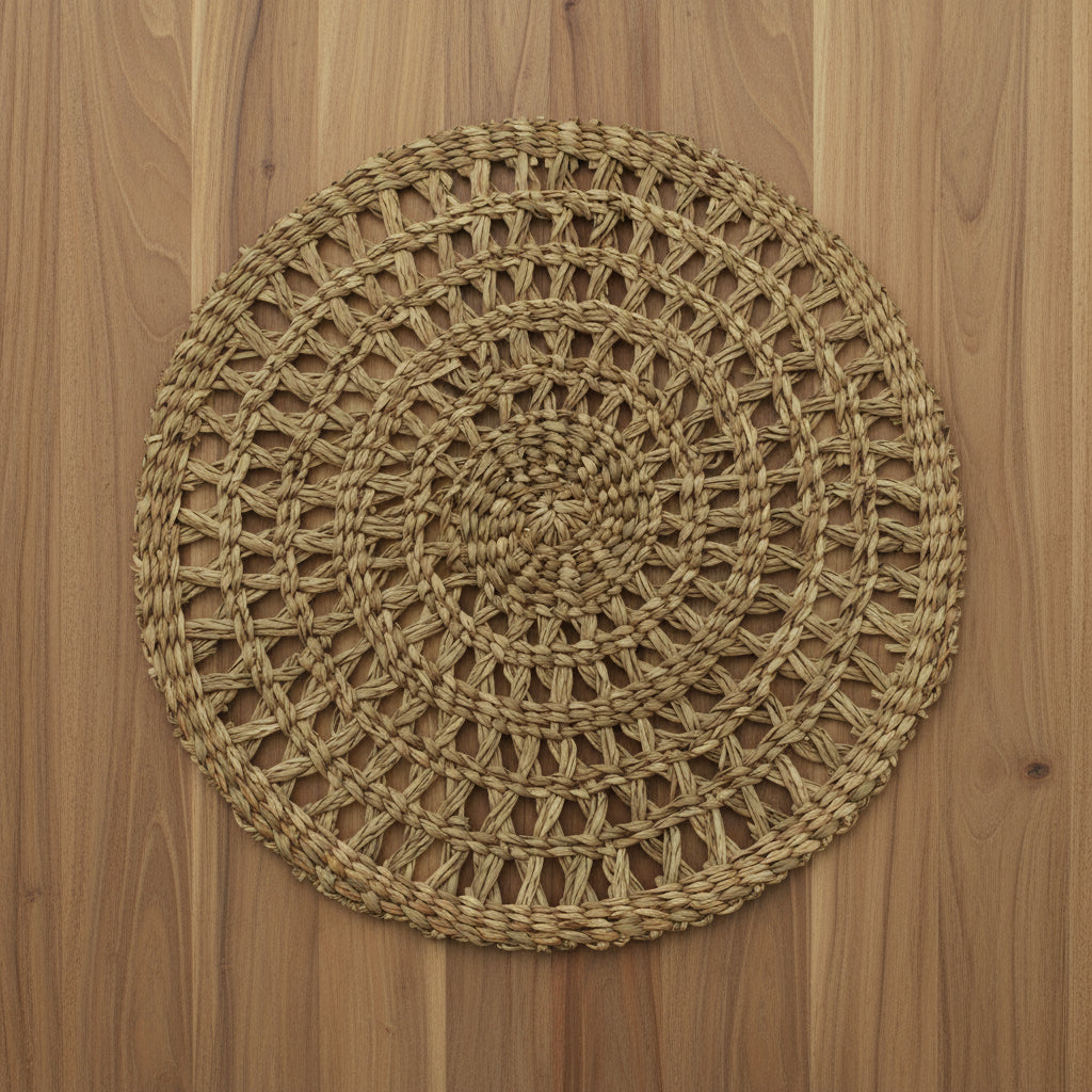 Circular Open Weave Sea Grass Placemat - CDMSG - Uneeka