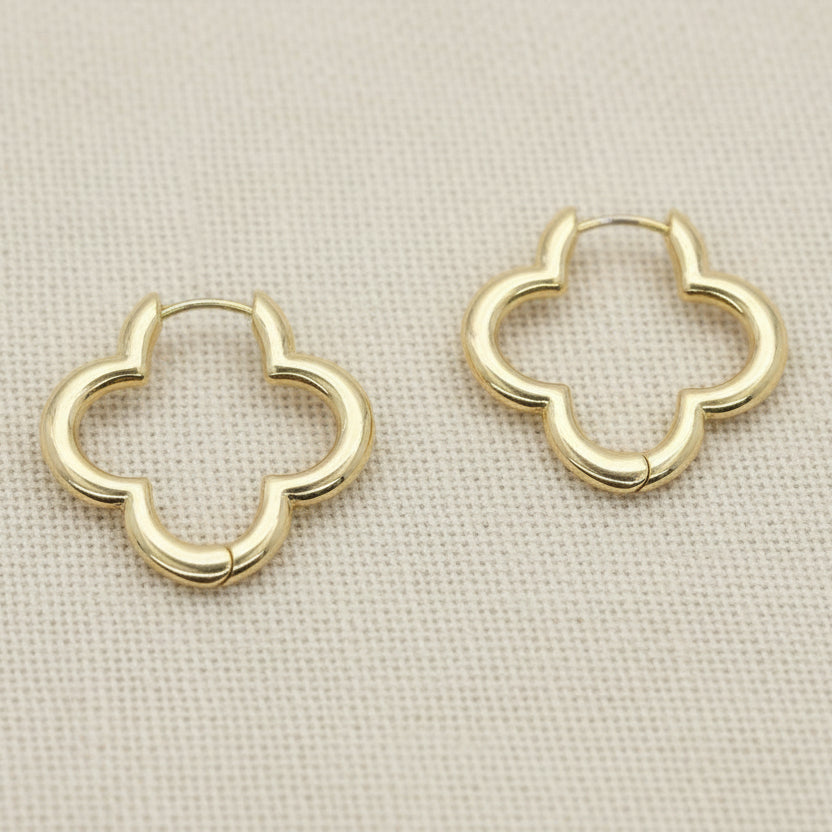 Clover Shape Clip Earrings - CE - 6098 - GD - Uneeka