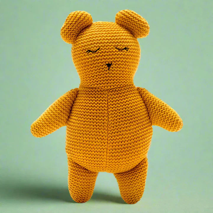 Organic Cotton Knitted Teddy Bear Soft Toy - BY5834 - Uneeka