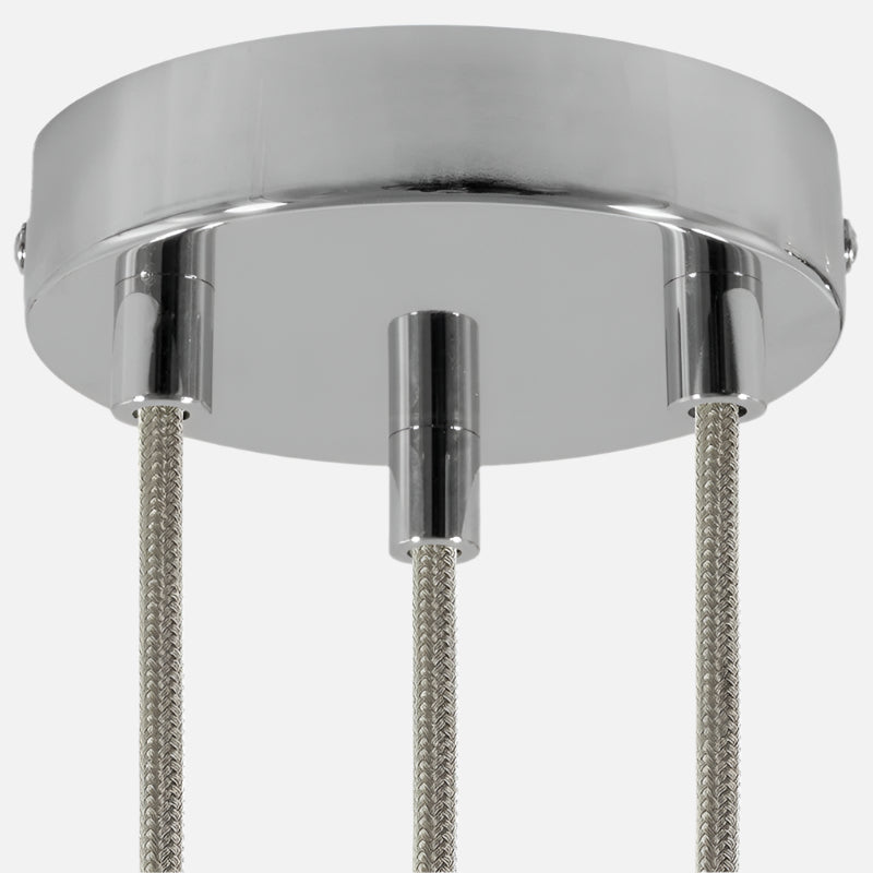 Cylindrical Metal Ceiling Rose Kit - Triple Outlet - KRM573FCRTERM - Uneeka