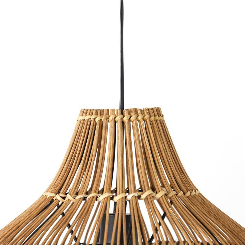 Dark Rattan Hanging Lamp - 2950618 - Uneeka