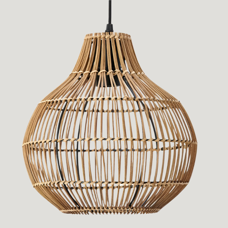 Dark Rattan Hanging Lamp - 2950618 - Uneeka