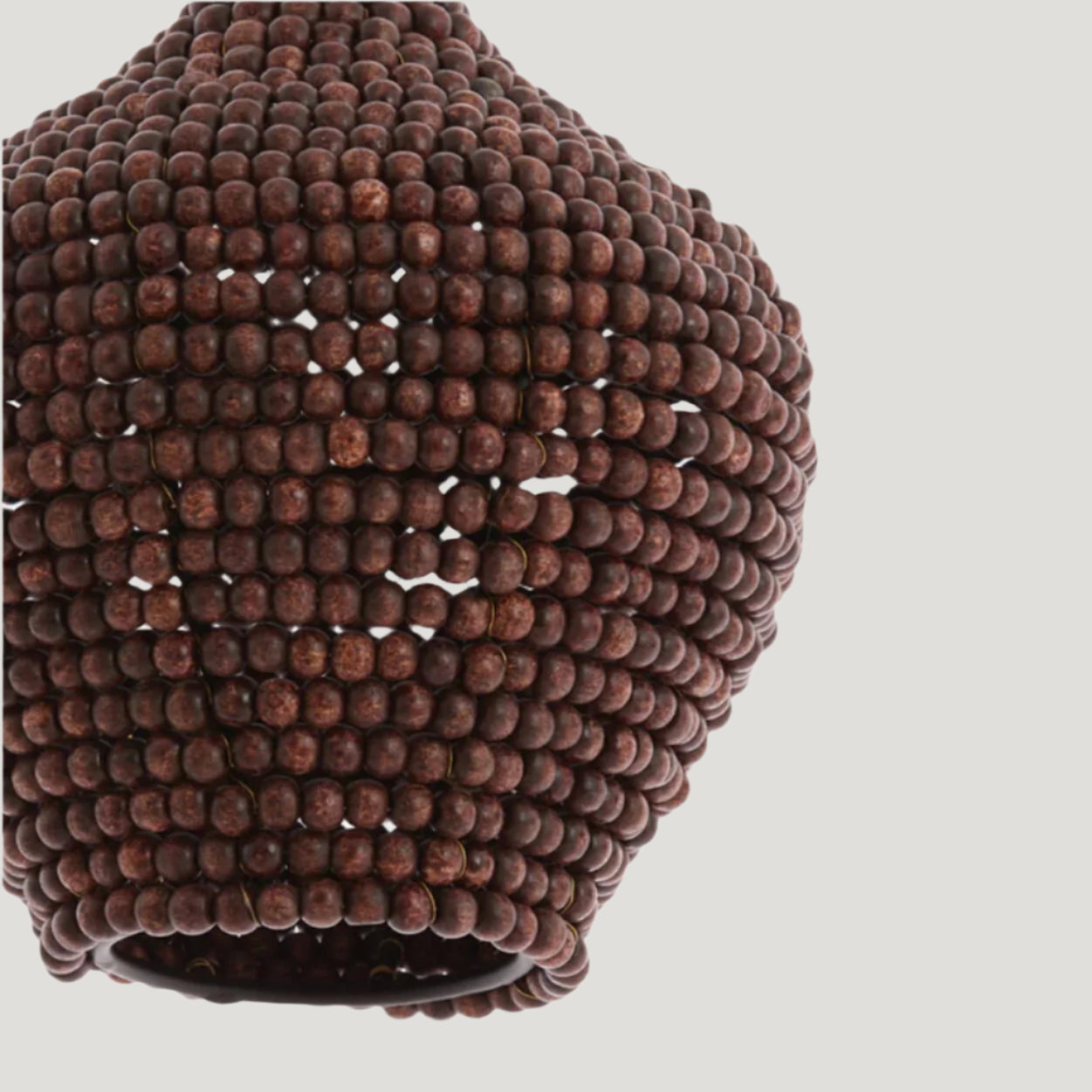 Dark Wooden Beads Bell Shape Pendant Lampshade - 2984284 KALENGA - Uneeka