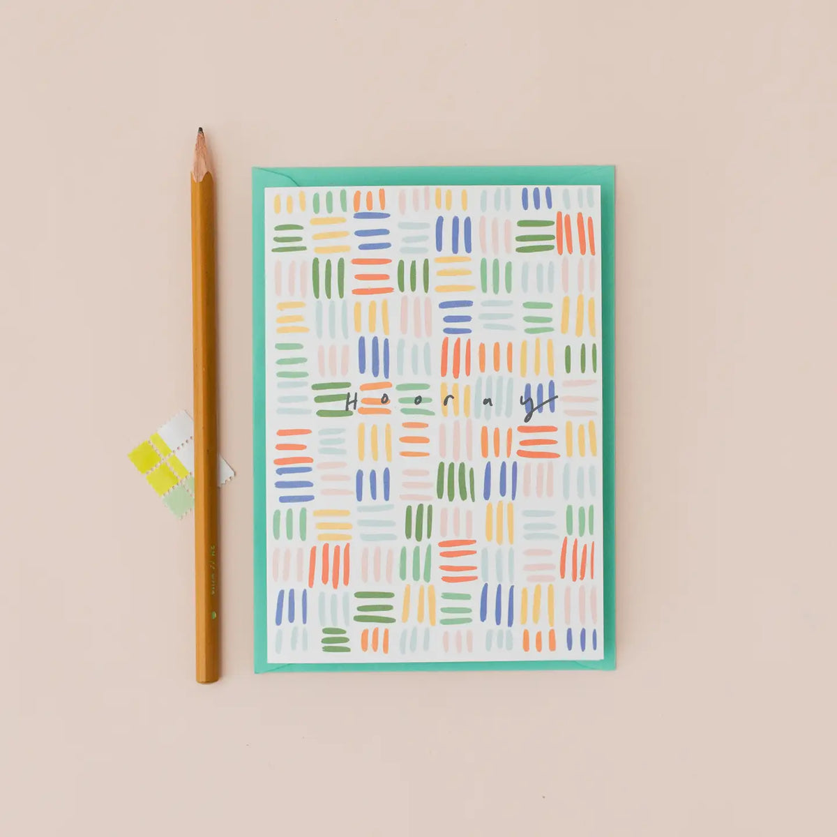 Hooray Celebration Coloured Lines Card - C18 Hooray Celebration - Uneeka
