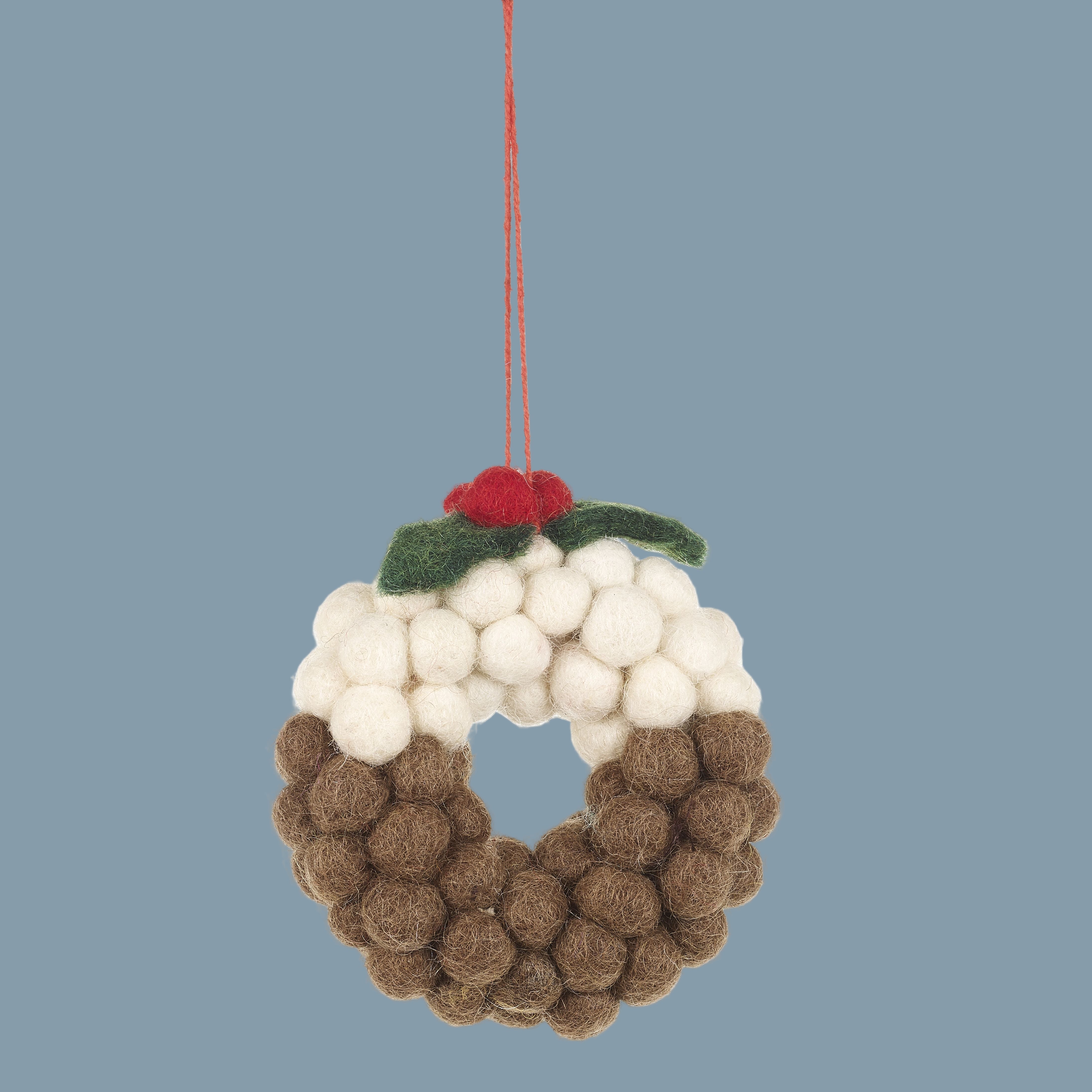 Felt Christmas Pudding Wreath - CHMNICPW - Uneeka
