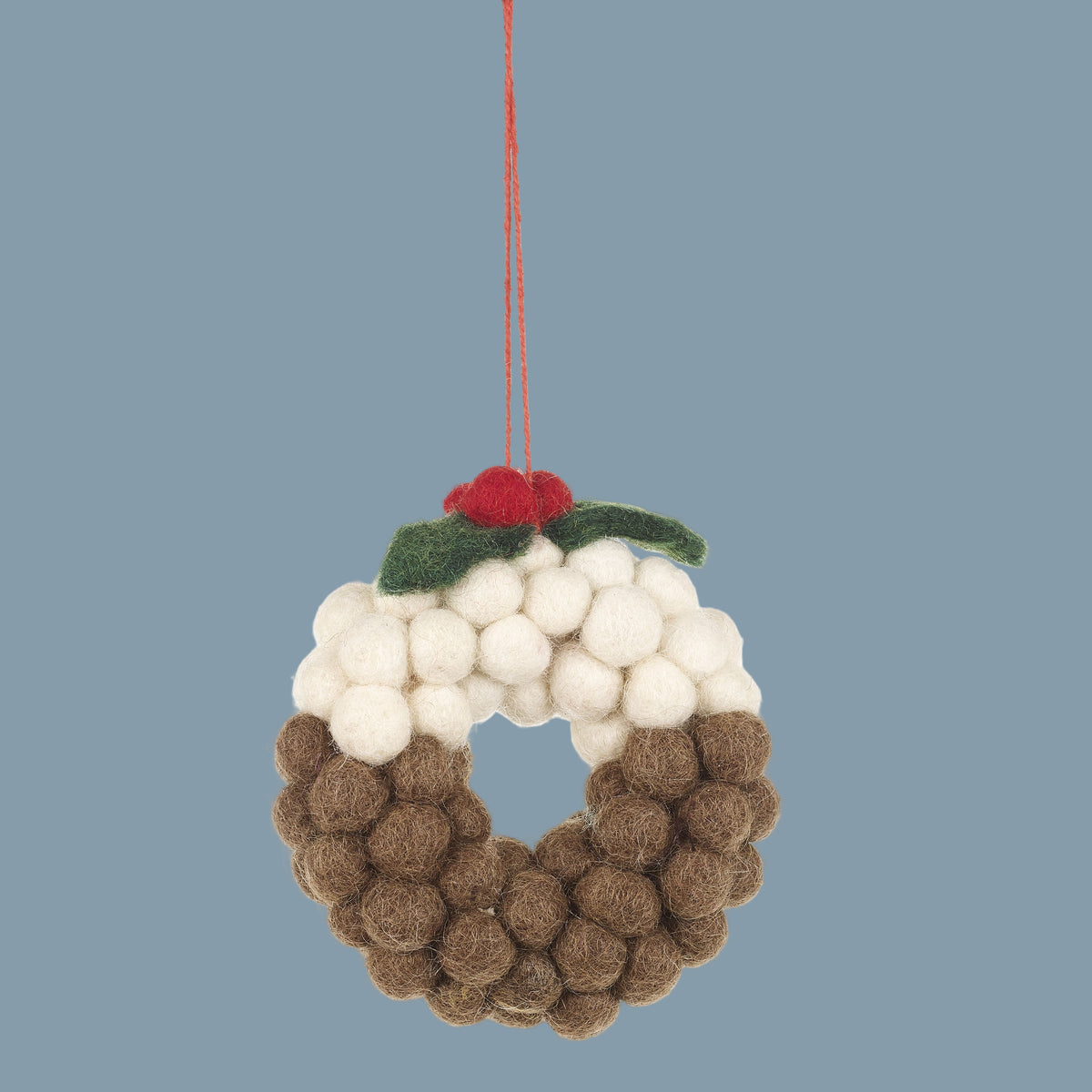 Felt Christmas Pudding Wreath - CHMNICPW - Uneeka