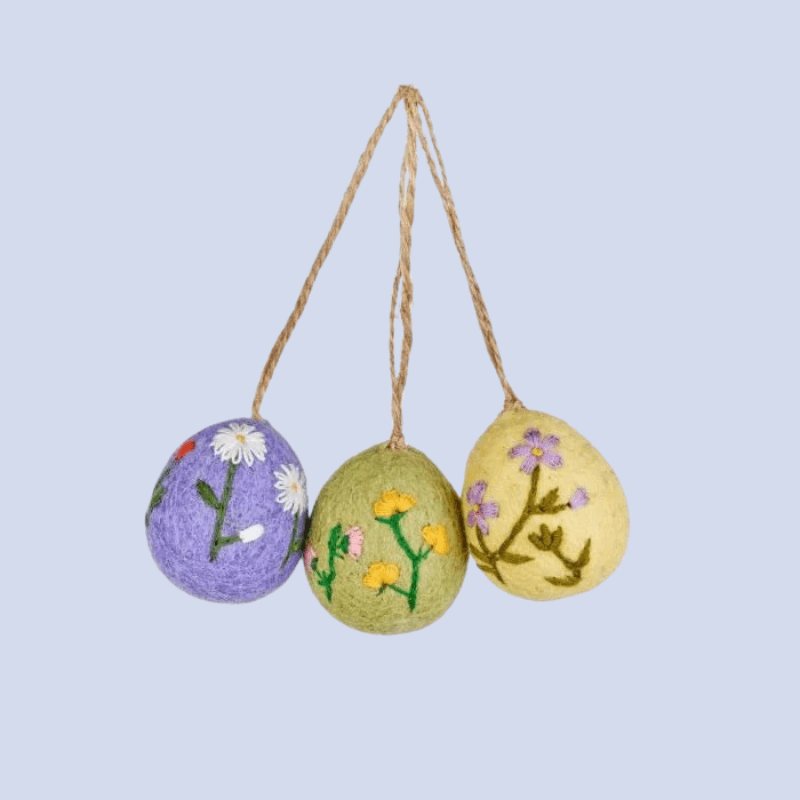 Felt Floral Easter Egg Decoration - FYEMEE - PURPLE - Uneeka