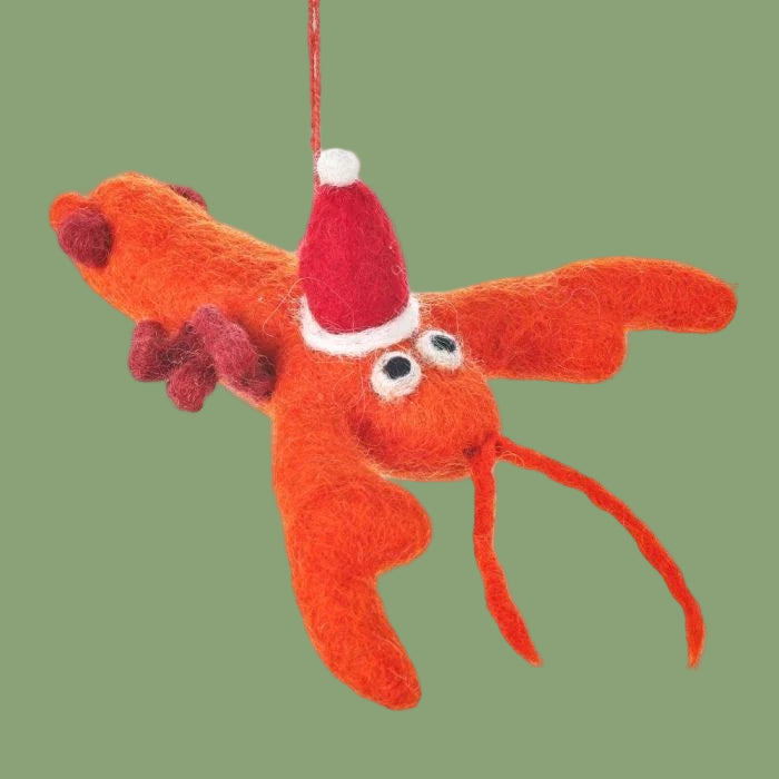 Felt Leon the Christmas Lobster - CHWFL - Uneeka