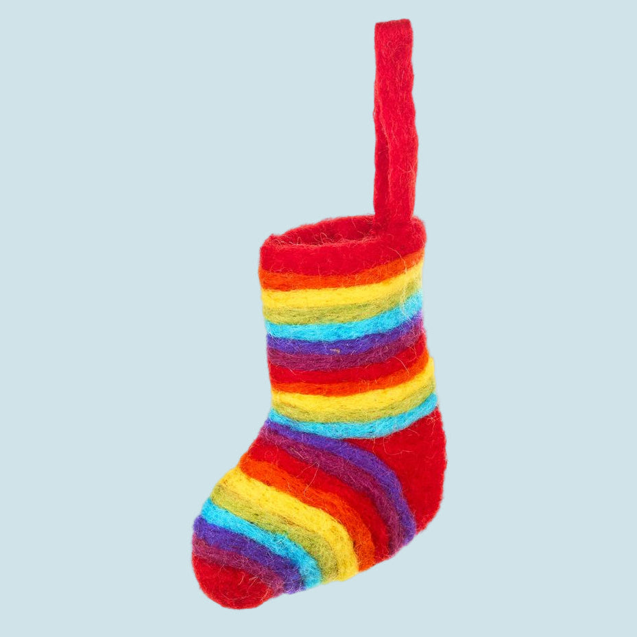 Felt Mini Rainbow Stocking - CHRMS - Uneeka