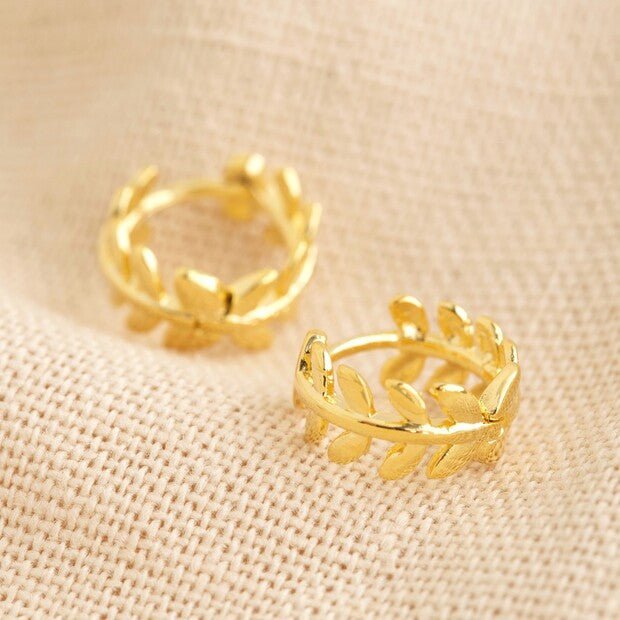 Fern Leaf Huggie Hoops - 47192 - Uneeka