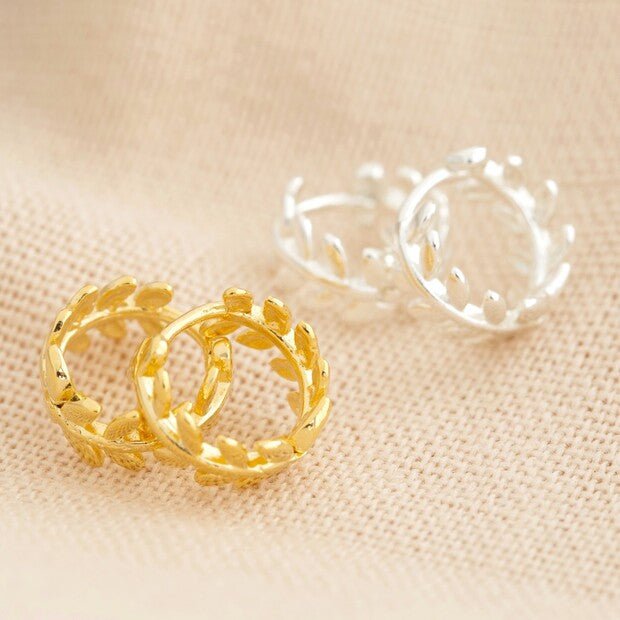 Fern Leaf Huggie Hoops - 47192 - Uneeka