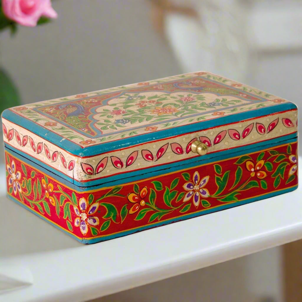 Floral Hand Painted Trinket Box - BX645 - Uneeka