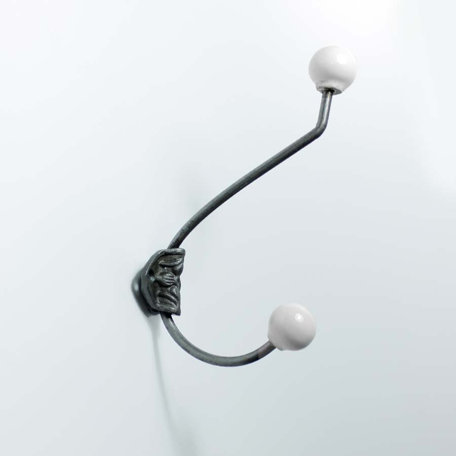 French Rosette Hat & Coat Hook with Ceramic Balls - 49.336W.AIC.215 - Uneeka