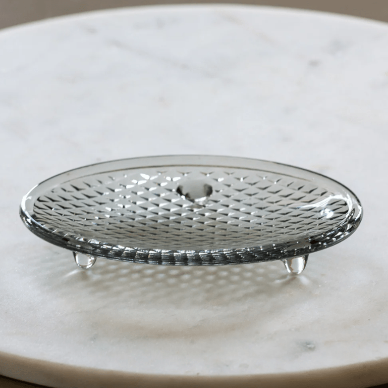 Glass Soap Dish Light Grey - B21850 - Uneeka
